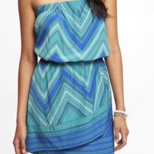 Express strapless chevron dress